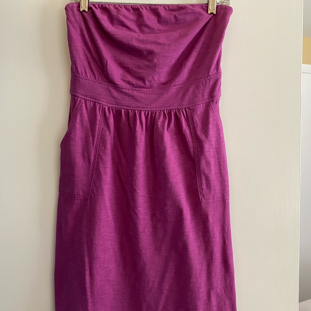 Strapless cotton short dress